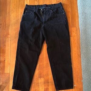 Vintage LL Bean Men's Flannel Lined Black Pants